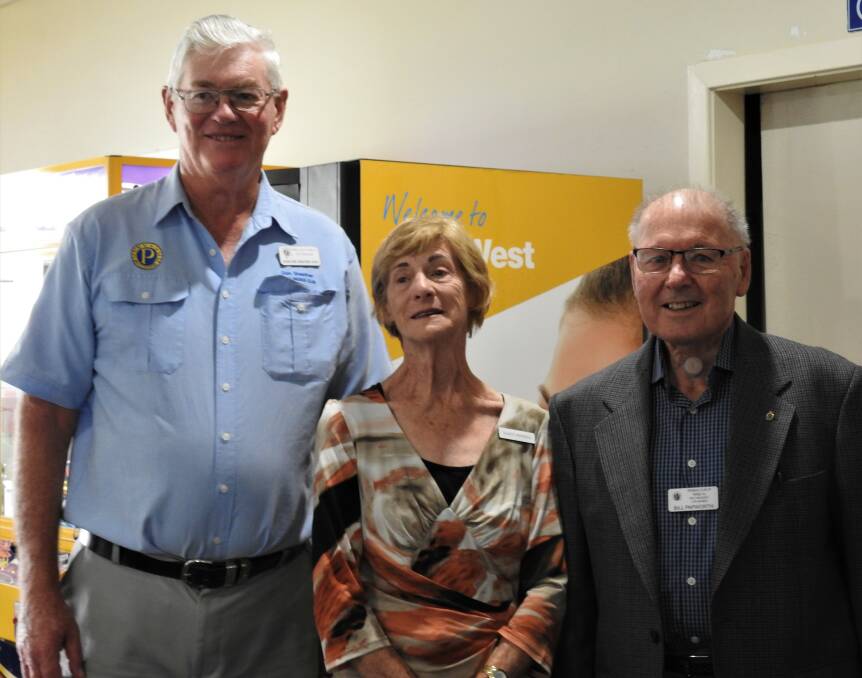 Life members Don Sheather and Bill Papworth with Nancy Penfold, wife of the club's late secretary Eric Penfold who was also a life member.