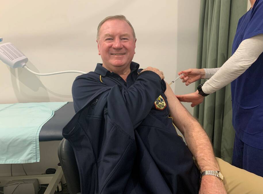 Myall Lakes MP Stephen Bromhead receives his jab.