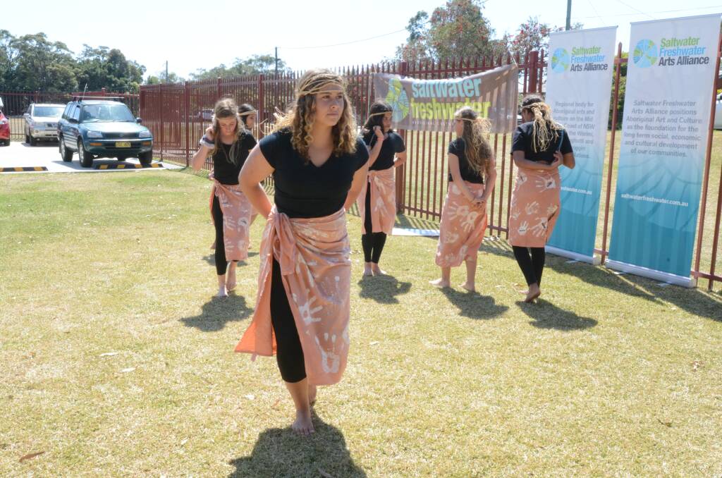 Dancers performing at the announcement of the Saltwater Freshwater Festival last October.