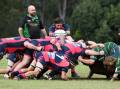 Ratz halfback Ben Griffiths about to feed a scrum during the clash with Forster Dolphins at Taree Rugby Park.       