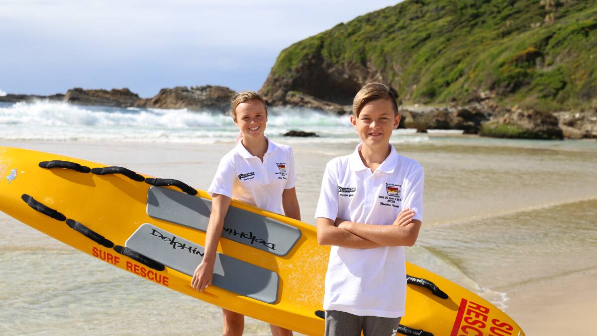 Abby Mulligan and Matthew Pieschel were recently awarded the Junior Surf Lifesaver of the Year in the female and male categories. Photo: Callan Lawrence 
