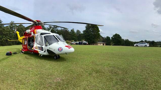 Nabiac man airlifted from fall through roof