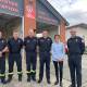 Forster Fire and Rescue captain, Paul Langley and deputy commissioner and Steph Cooke with Forster fire fighters.