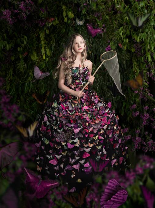 Renee's 25-year-old daughter, Marcie modelled the magnificent butterfly gown for the series.