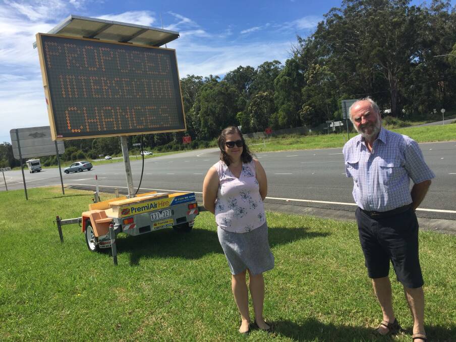 Nabiac residents, Amanda Holden and Kit Harper are anxious about proposed changes to the Pacific Highway.