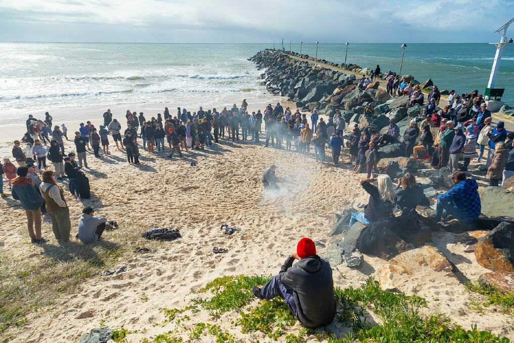 Members of the surfing and wider community came together late last month for a healing and smoking ceremony at Tuncurry.