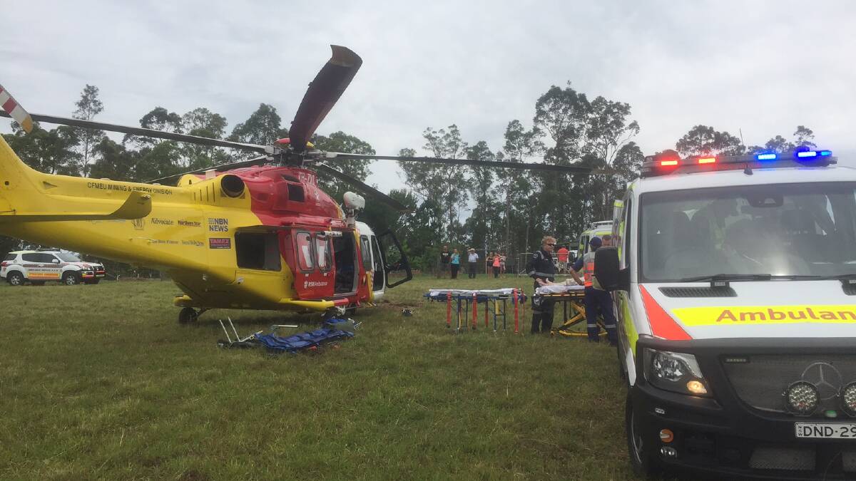 Man airlifted to Newcastle
