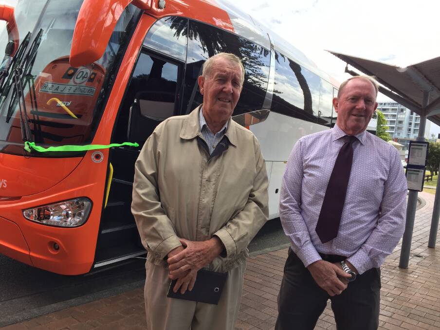Golden Ponds resident, Alf Irvine and manager, Steve McGarrigle were both pretty chuffed with the new fleet which would service Taree-Forster to Newcastle daily.