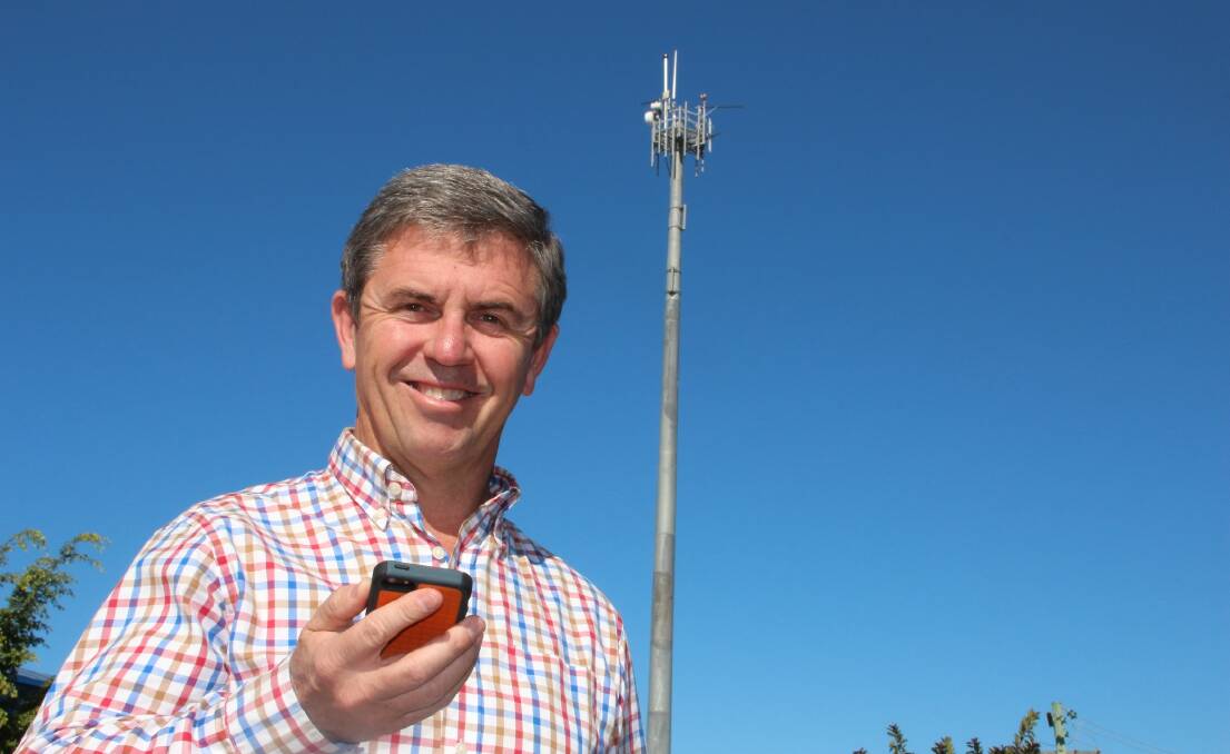 Federal Member for Lyne David Gillespie with a new mobile base station. Photo supplied