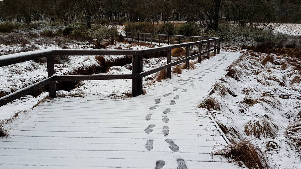 Barrington Tops snow chaser James Fleming from Taree snapped a photo of a morning snowfall on Thursday, September 14, 2017. Picture: James Fleming
