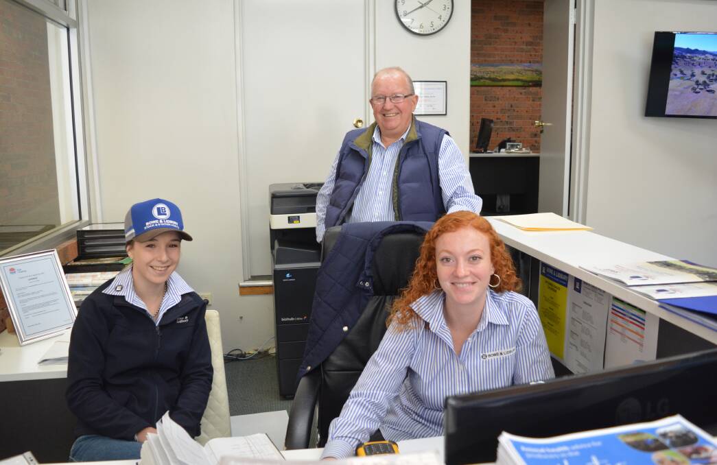 Mira Urban, Tayla Williams and Peter Markey are back in the office after five weeks of being closed during COVID lockdown. Photo Anne Keen 