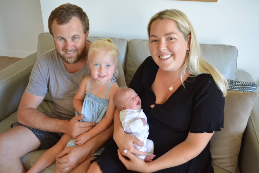 Happy New Year baby: Craig, Isla and Elise welcomed baby, Tilly to the world on January 1, 2019. Photo: Anne Keen