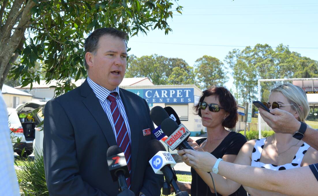 Detective Chief Inspector Rod Blackman addresses the media at a press conference held at Taree Police Station on Thursday December 27. Photo Anne Keen 