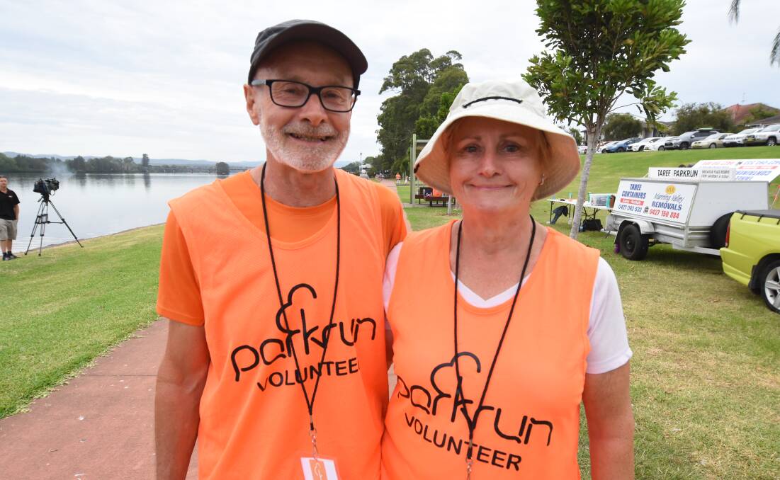 First time volunteer marshals and avid runners: Denis Duval and Eleanor Spence  