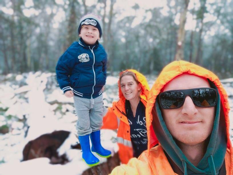 Martin Watts, with his son, Nate and Hannah near Polblue. Photo Martin Watts