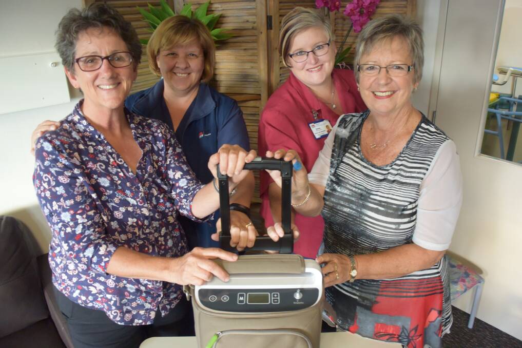 Linda Walters (MVP4P), clinical nurse specialist Sally Drury, nurse unit manager Donna Nicholson and Shirley Perrin (MVP4P) with the new machine. 