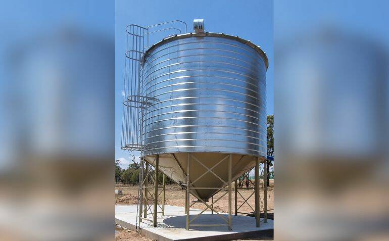 Allora Silos' products include stronger wall sheets through a ribbed design and sheet size, plus a larger gap between the silo legs. Picture supplied