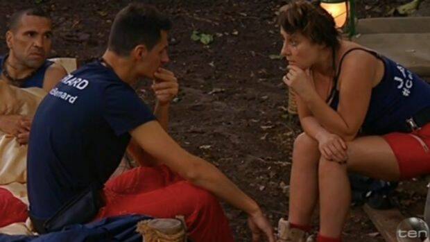 Jackie Gillies tries to convince Bernard Tomic to stay. Photo: Channel 10
