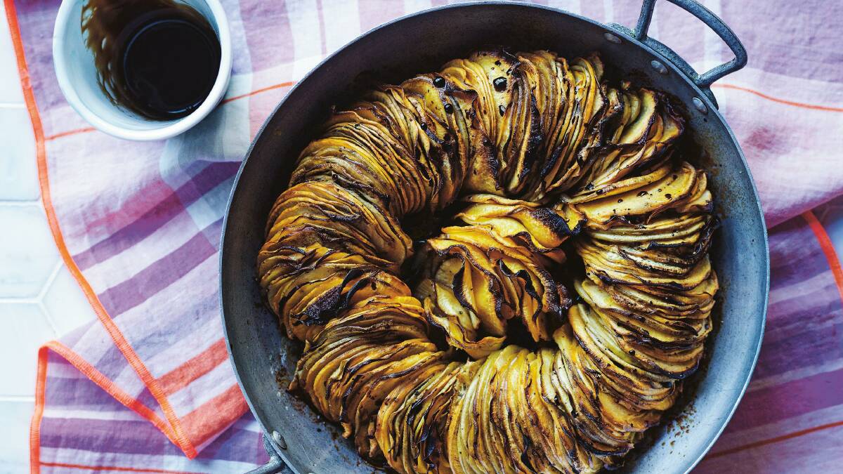 Swede spiral tian with balsamic glaze. Picture: Ben Dearnley