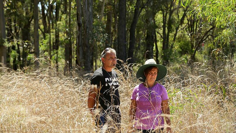 Zac Barnes' mother Karen Gudelj and her partner Mick searched bushland in Metford after he went missing, pictured in 2017. Picture by ACM