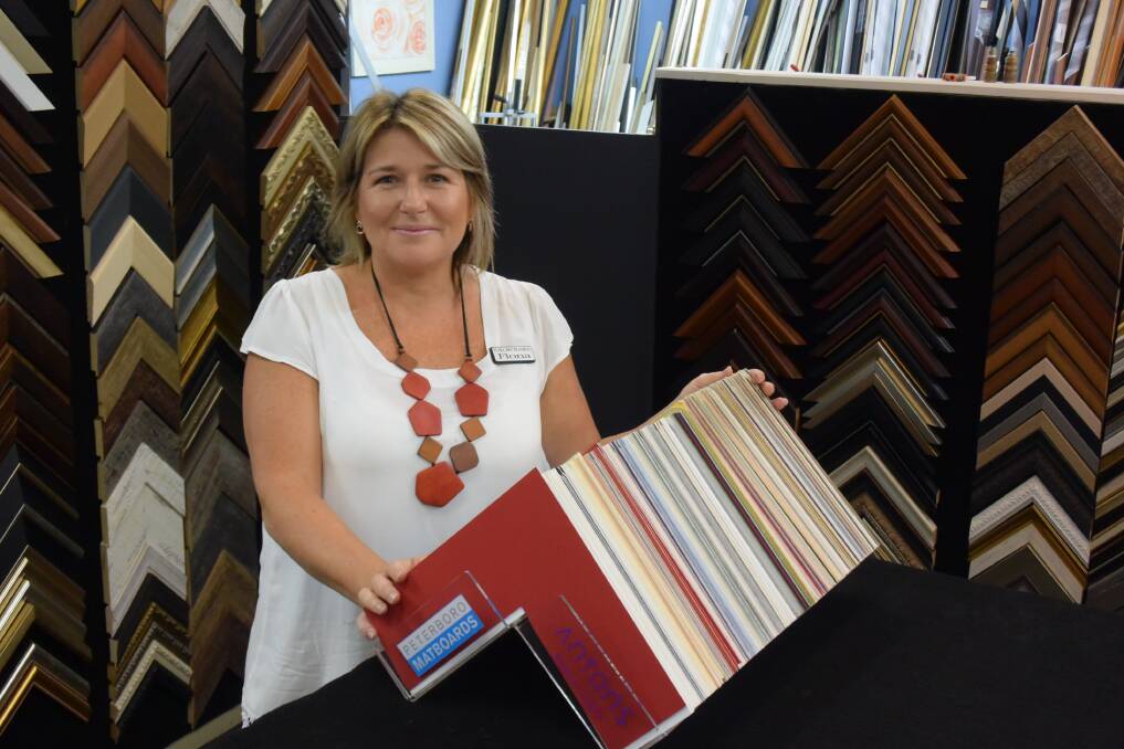 Worth the search: Fiona Boscheinen of Pearl Bay Custom Framing says customers travel from all over the mid north coast to find her store in Laurieton.