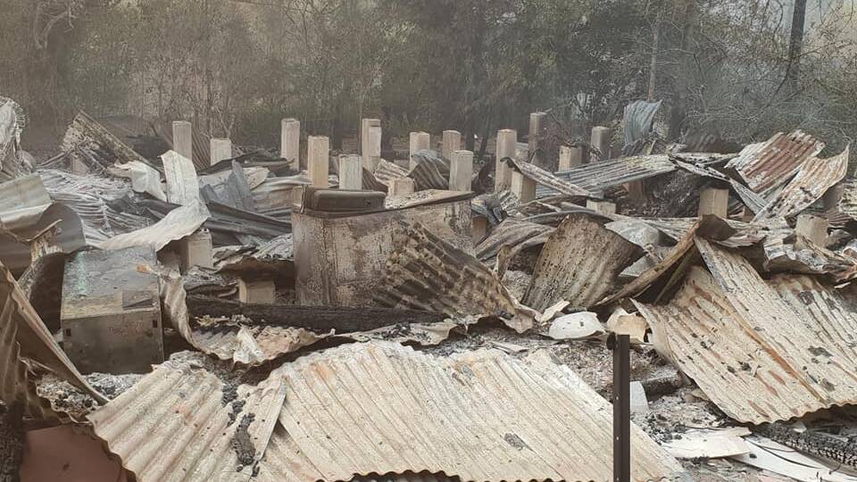 Devastating: "Nothing left but we are safe." All that remains of Bobin resident Paul Miscamble's home after fire swept through the tiny town. Photo: Paul Miscamble/Facebook.