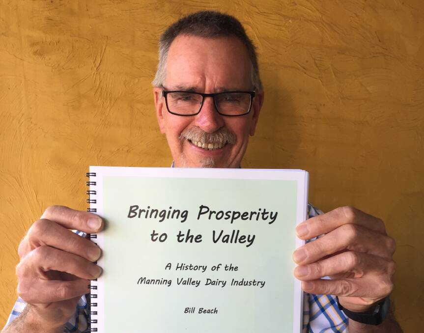 Bill Beach with his book 'Bringing Prosperity to the Valley - A history of the Manning Valley Dairy Industry' which will be launched on December 9.