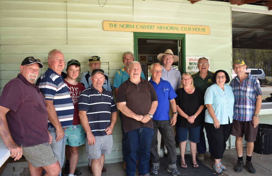 Members of the Wingham Rifle Club at their clubhouse. The club will receive grant funding to install solar system and air conditioning.