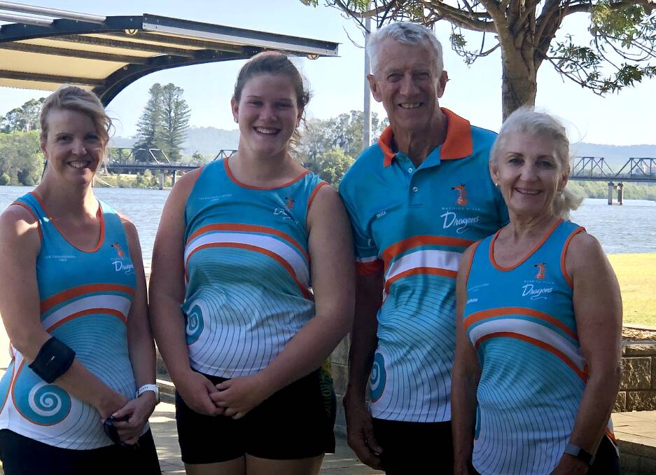 Manning River Dragons Julie Adamson, Jade Page, Warren Blanch and Maureen Pratten competed in the State v State Competition at the 2019 Australian Championships.