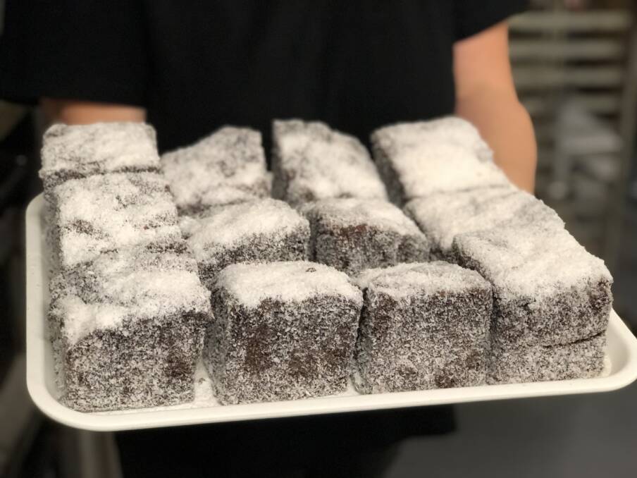 Ros says the bakery's classic lamington, without a cream filling, is a top seller. Photo: Ainslee Dennis.