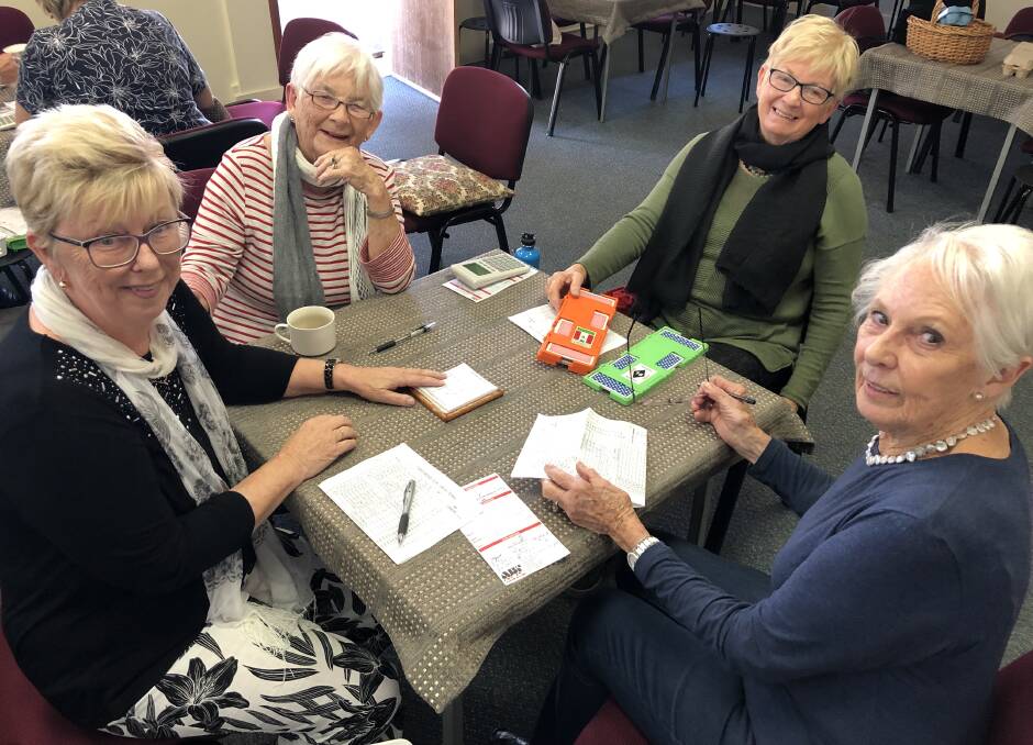 A love of cards connects Jenni Saunders, Jacqui Saunders, Pauline Erby and Sally Stockwell. Photo: Ainslee Dennis.