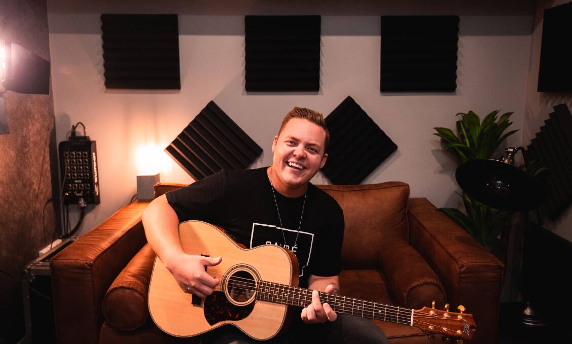 Jake Davey in his Taree-based music studio. Photo courtesy Jake Davey Studios.