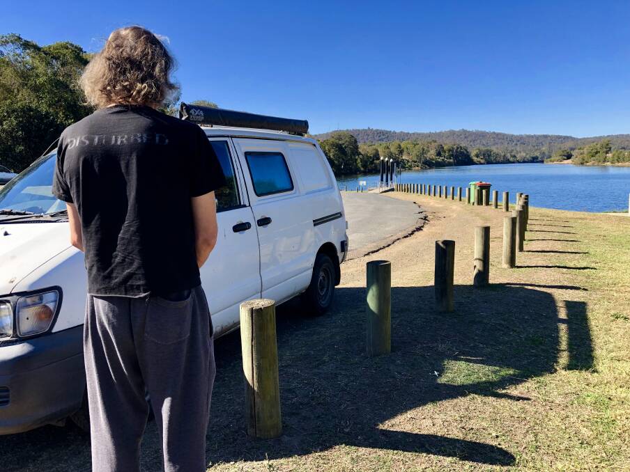 Pete Thompson is homeless. He says that living in a van at Wingham Riverside Reserve is "the only way I can live independently, and I cannot afford to live any other way." Photo: Ainslee Dennis.