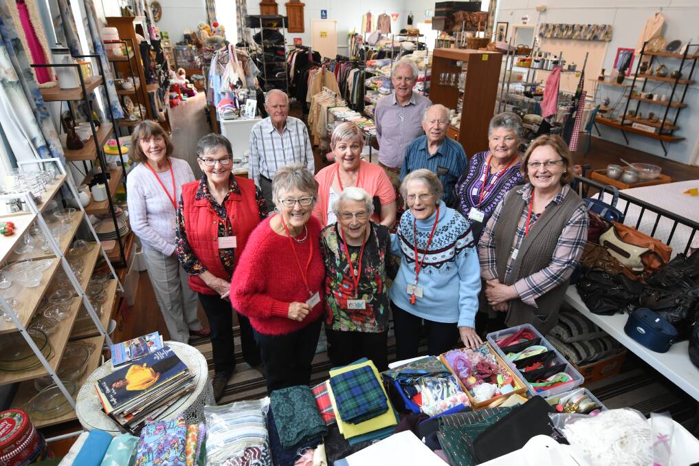Keen to welcome you to Coopernook Pop Up Op Shop at Paton Hall Fete is Verlie McKay, Jack Longsworth, David Freeman, Dorothy Pearson, Dawn Ruprecht, Ann Ranger, Kellie Mitchell, Julie Murphy, Elaine Windred, Chris Pearson and Rosemary Chick. Photo: Scott Calvin.