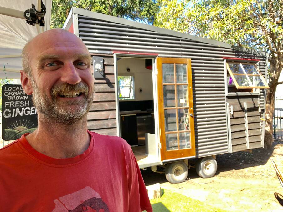 Daniel Barry says there is increasing interest in tiny homes and set up in Taree on September 5 at The Secret Weekly Farmer's Market to showcase his latest build. Photo: Ainslee Dennis.
