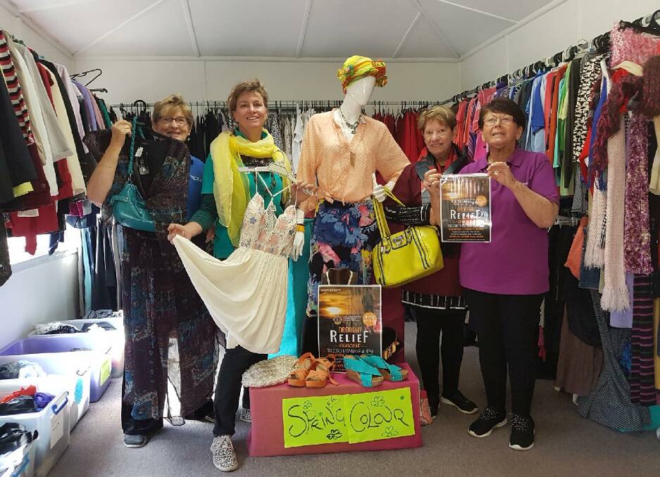Nabiac Second Chance Op Shop volunteers Heather Mitchell, Vanessa Hawkins, Carolyn Wells and Eleanor Carrier are celebrating the success of its drought appeal fundraiser.