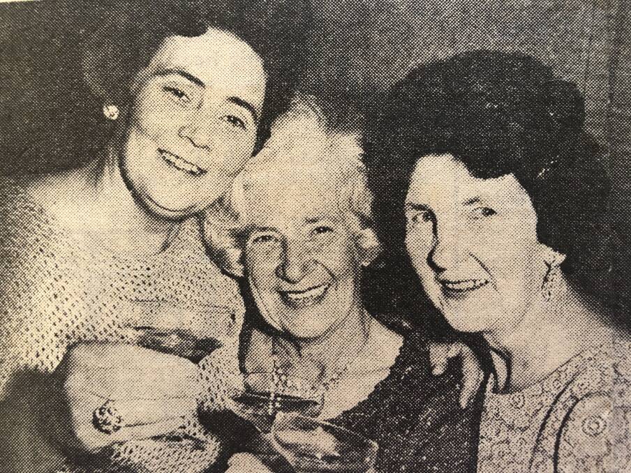 Celebrating the win: Agnes McClutchey, Joyce Neville and Rita Stone.