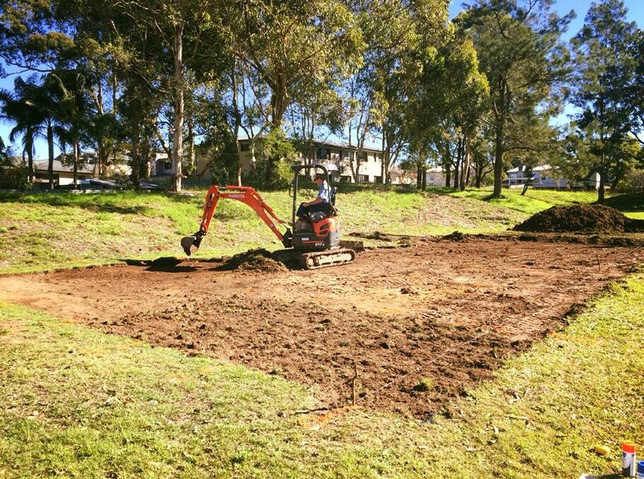Tony Carolan from HQ Mini Diggers volunteered his time and equipment to do site preparation works at Taree PCYC.
