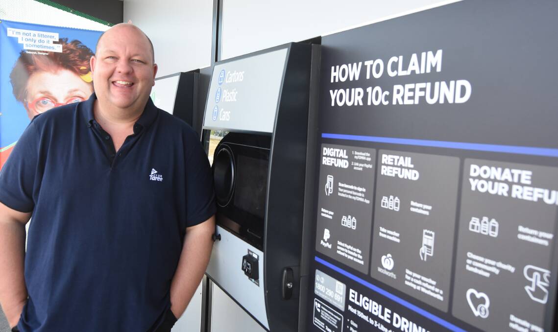 Club Taree brand and communications manager, Paul Allan said he was surprised to learn 2,300,630 items had been processed by the reverse vending machine located in the club's car park. Photo: Scott Calvin.