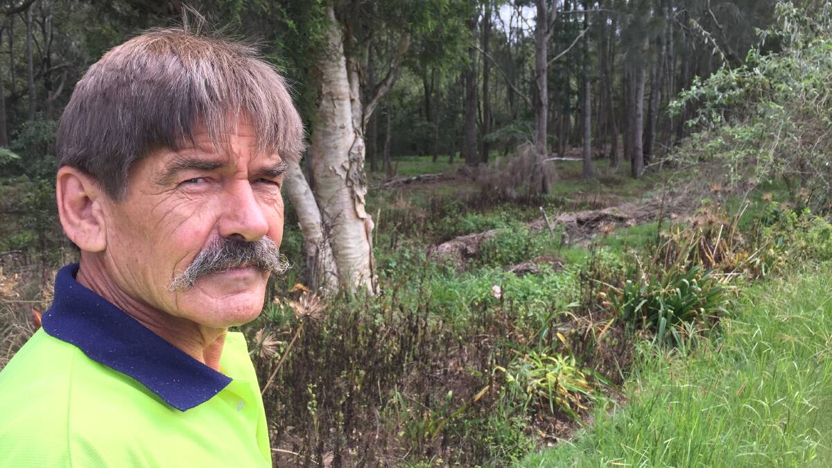 Ed Rotgans is watching poison slowly kill plants and trees on a reserve in Taree that he has voluntarily weeded and mowed over eight years to transform into a garden.