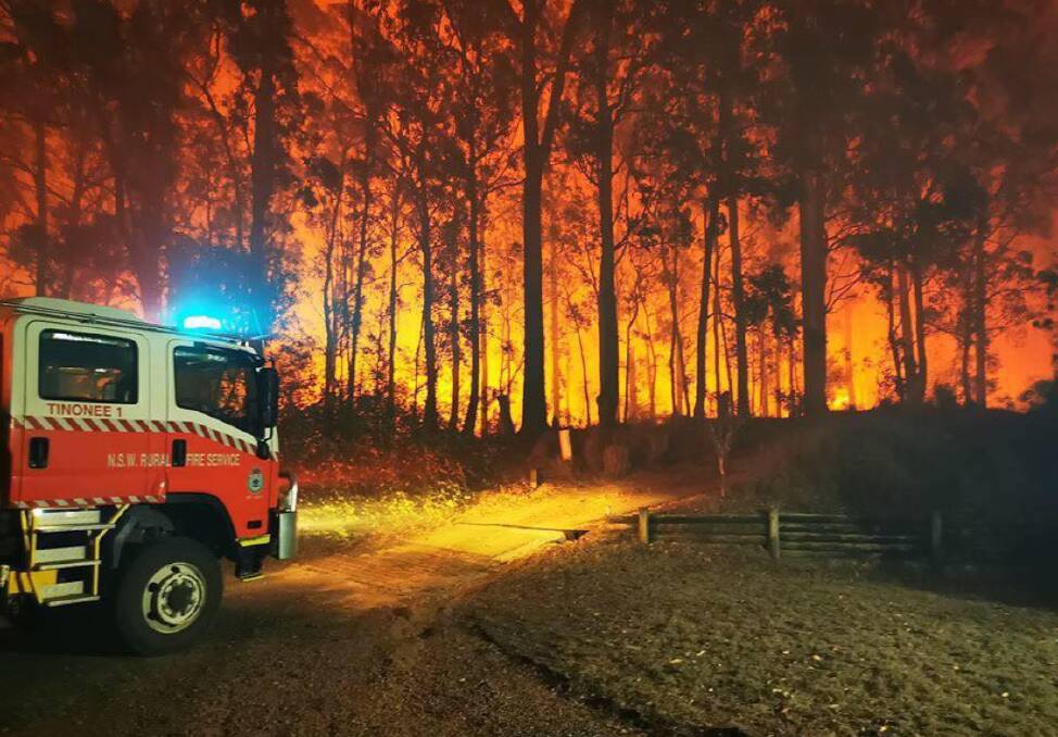 Tinonee Rural Fire Brigade operational members attending one of many challenging bushfires situations during November. Photo: Tinonee Rural Fire Brigade.