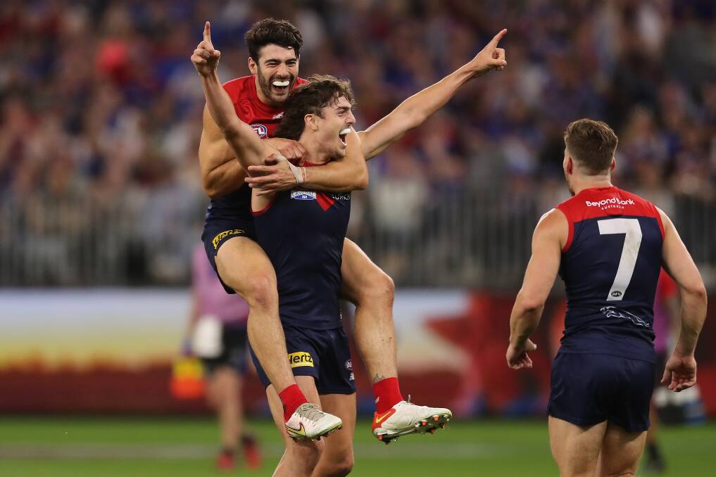 The play of youngster Luke Jackson was a major factor for Melbourne on Saturday night. Photo: Will Russell/AFL Photos via Getty Images