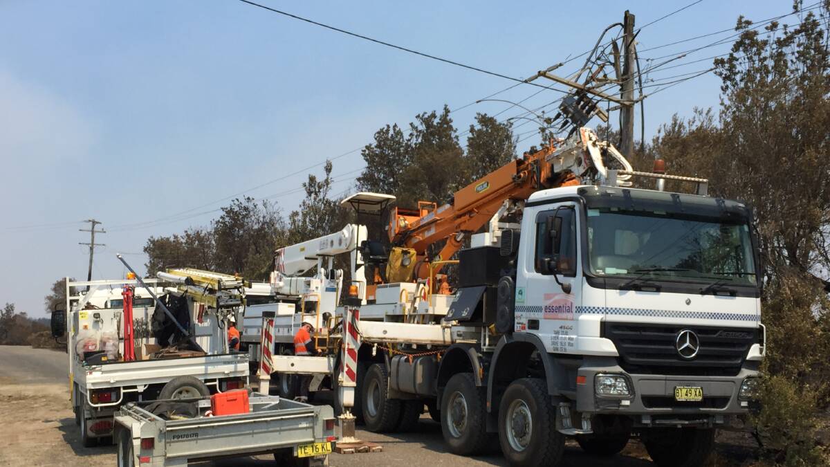 Essential Energy are working to restore power to the area after infrastructure was damaged in yesterday's fires.