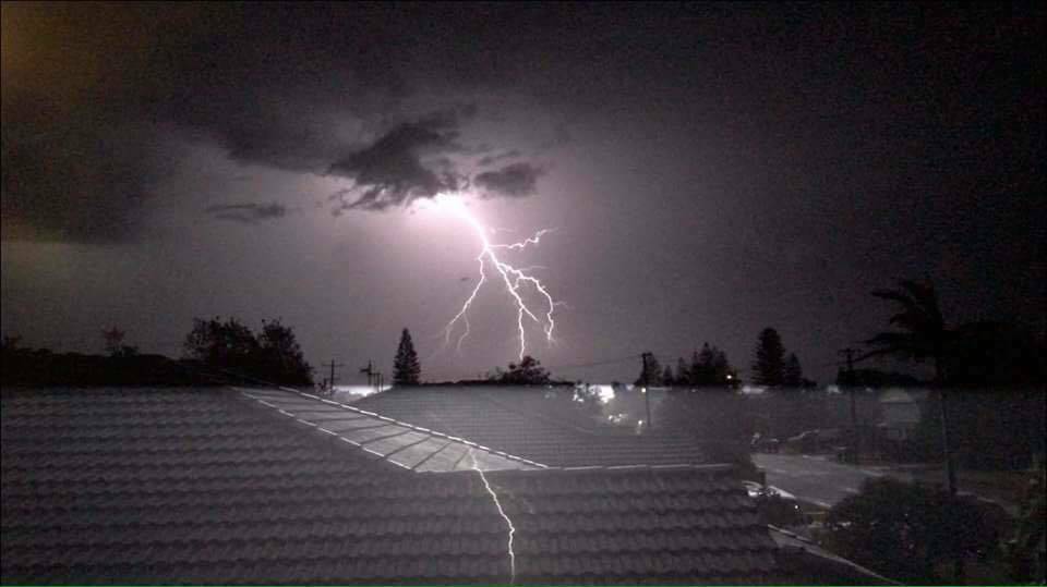 Lightning over Lake Cathie captured by Ainslee Higson.