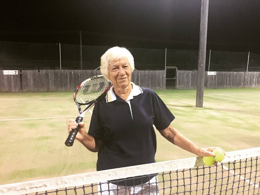 Three sets of doubles two times a week at the Cundletown courts is just one feature of Glad's impressive exercise regime. At 89 years old, Glad attributes her fitness to a very active and exciting life on the move.