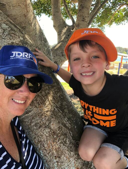 Donna Yarnold and her son, Matthew at the JDRF walk for a cure inPort Macquarie.