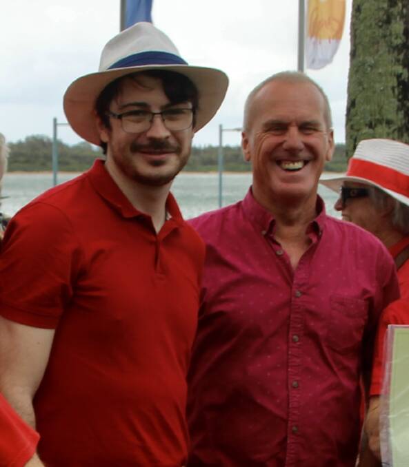 Labor candidate for Lyne Alex Simpson (left) and Labor candidate for Cowper Keith
McMullen at a nurses and midwives rally in Port Macquarie.