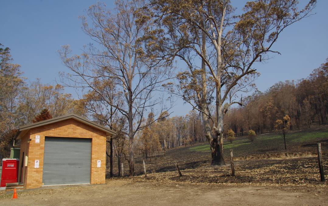 Bobin Fire Station: The tiny shed that is Bobin Fire Station sits right next to Bobin hall. The fire came right up to the wall of the station. Photo: Julia Driscoll