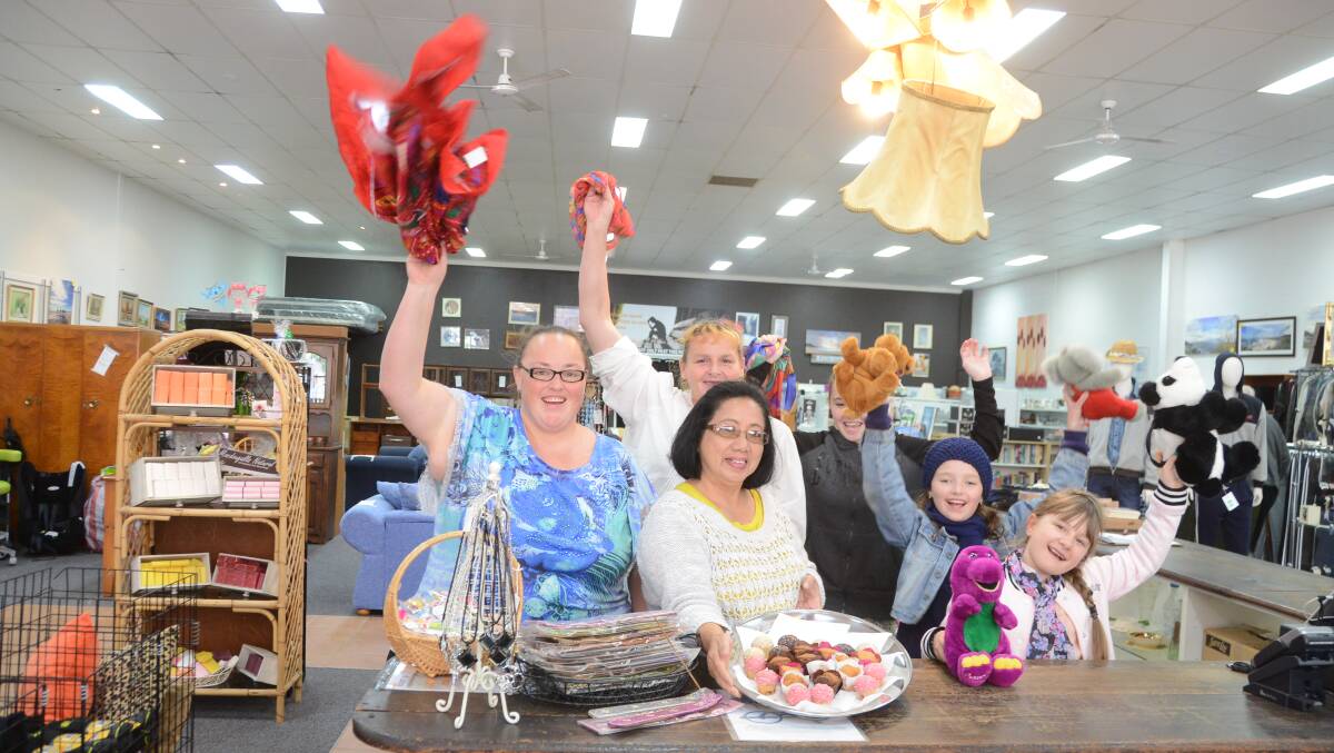 Yay!: A big cheer for Crazy Day from Lifeline Taree. Photo: Scott Calvin