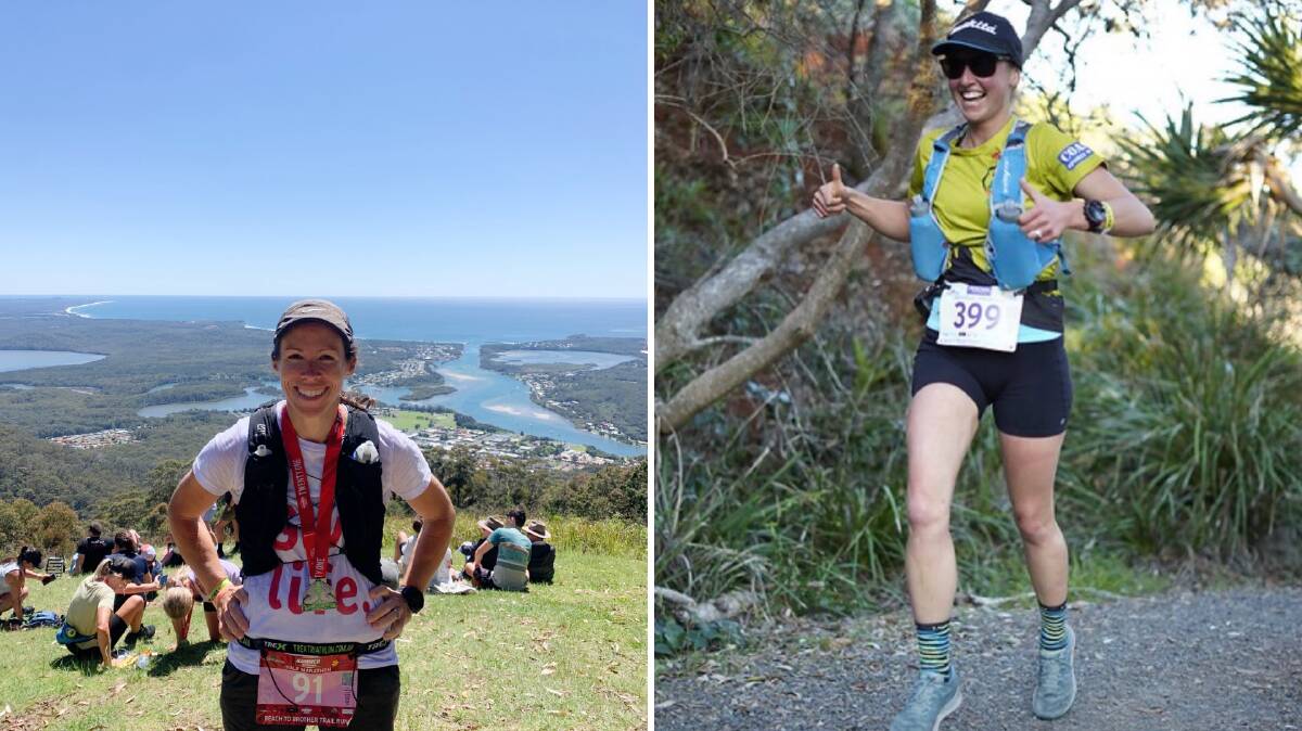 Amber McCallum (left) and Nicole Wilding (right) who went on to be the first woman across the line. Photos supplied